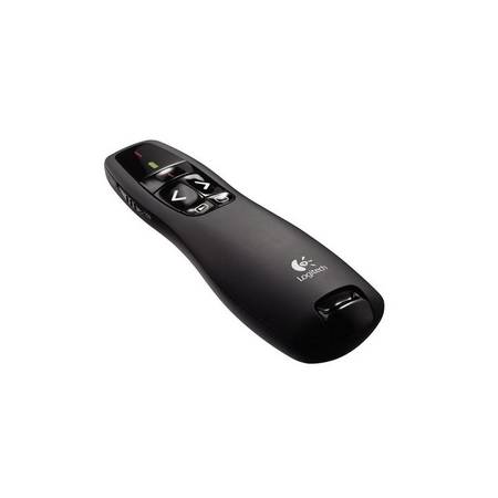 Logitech Presenter R400/ bezdrátový/ 2,4 GHz/ USB/ červené laser ukazovátko - 910-001356