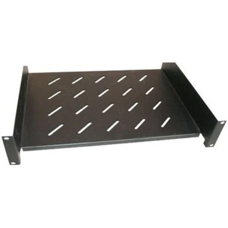 Police s perforací 19", 2U/400mm, nosnost 45kg, černá - CPOLIC2U40-B