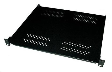 Police s perforací 19", 1U/280mm, nosnost 25kg, černá - CPOLIC1U28-B