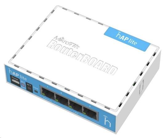 MikroTik hAP Lite (classic), 650MHz CPU, 32MB RAM, 4x LAN, integr. 2.4GHz Wi-Fi, WPS, vč. L4 - RB941-2nD