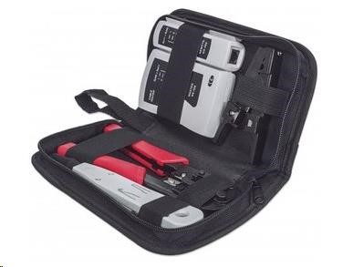 Intellinet 4-Piece Network Tool Kit, sada nářadí: cable tester, krimpovací kleště, LSA narážecí nástroj, stripovač, 780070