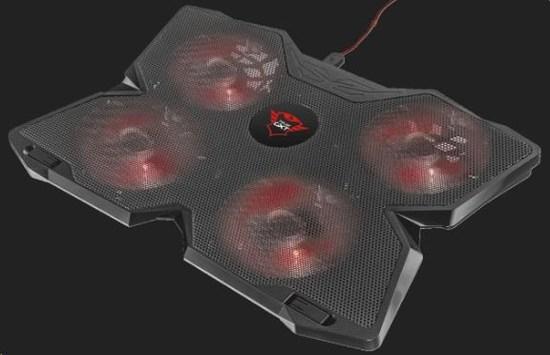 Trust GXT 278 Yozu chladicí podložka / pod notebook / do 17,3" / 4 rychlosti / 4 podsvícené ventilátory / USB / černá - 20817