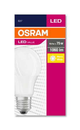 Osram LED žárovka E27 11,5W 2700K 1055lm VALUE A75-klasik matná - 4052899971028