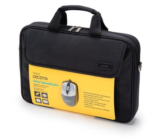 DICOTA brašna na notebook Value Toploader Kit/ do 15,6&quot;/ černá + myš - D30805-V1
