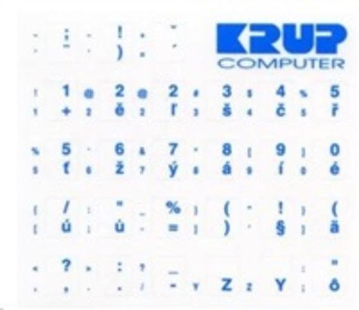 PremiumCord Česká přelepka na klávesnici - modrá - pkczM