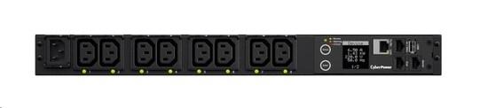 CyberPower Rack PDU, Switched, 1U, 10A, (8)C13, IEC-320 C14, PDU41004