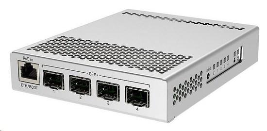 MikroTik Cloud Router Switch CRS305-1G-4S+IN, Dual Boot (SwitchOS, RouterOS), 800MHz, 512MB RAM, 4xSFP+, vč.L5, CRS305-1G-4S+IN
