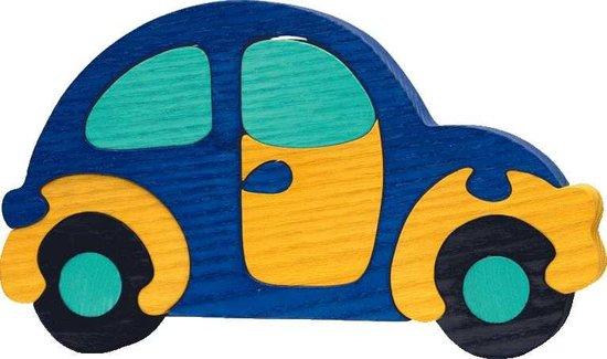 FAUNA Dřevěné puzzle Modré auto velké