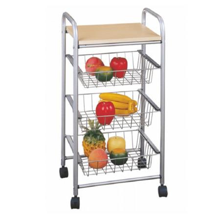 Kondela Regál s drátěnými košíky, buk, CAMPO - 0000006065