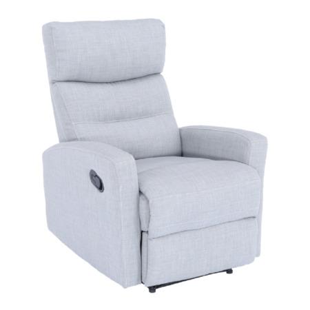 Kondela Relaxační křeslo, látka, světlešedá, SILAS - 0000127851