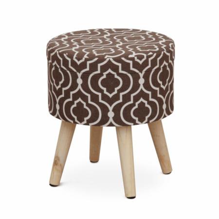 Kondela Taburet, hnědá/bílá vzor, DARLA TYP 1 - 0000191898