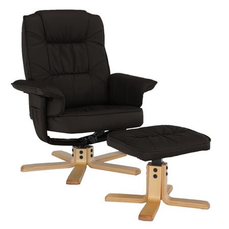 Kondela Relaxační křeslo s podnožkou, cappucino, LERATO - 0000201986