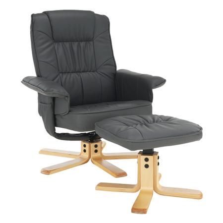 Kondela Relaxační křeslo s podnožkou, tmavě šedá, LERATO - 0000201987