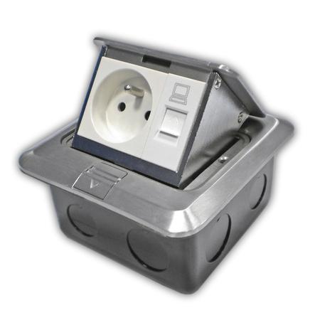 DATACOM Zásuvka PODLAHOVÁ (1xRJ45 Cat5e+230V), 2161