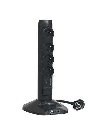 Zásuvkový sloupek 4x230V s USB, 050394