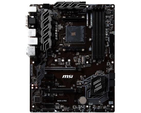 MSI B450-A PRO, s. AM4, B450, 1x PCIe 3.0 x16 slot, 4x DDR4, SATA III, USB 3.1, VGA, DVD-D, HDMI, ATX  - B450-A PRO