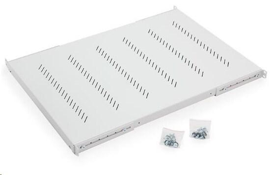 TRITON Police s perforací 19", 1U/450mm, nosnost 150kg, šedá - RAC-UP-450-H4