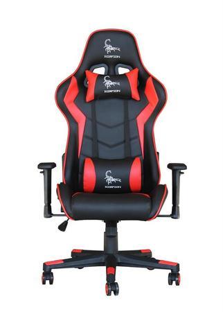 Gembird Gaming chair 'SCORPION', černá/červená, kůže - GC-SCORPION-03