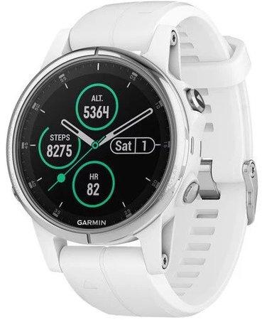 GARMIN GPS chytré hodinky fenix5S Plus Sapphire White, White Band