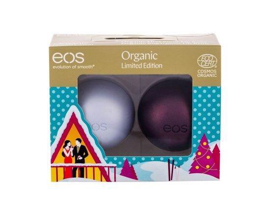 Eos Organic Limited Edition pro ženy First Snow balzám na rty 7 g + balzám na rty 7 g Sugarplum dárková sada