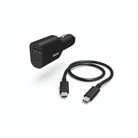 Hama USB-C napájecí zdroj do vozidla pro notebooky, Power Delivery, 5-20V/70W,