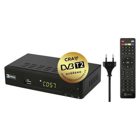 Emos EM170 HD - set-top-box DVB-T2 HEVC/h.265, USB, LAN - 2520236000