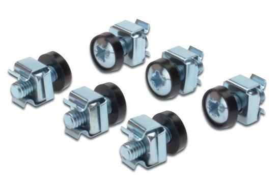 PremiumCord Sada montážní do racku ,4x šroub M6, 4x nut , 4x plastová podložka - ZZ-SCREW01
