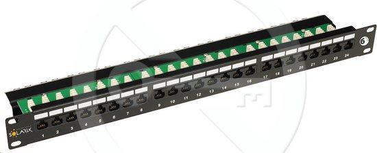 19" Patch panel Solarix 24 x RJ45 CAT6 UTP černý, SX24L-6-UTP-BK
