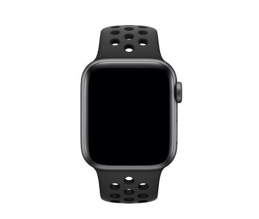 Chytré hodinky Apple Watch Nike+ Series 3 GPS 38mm pouzdro z vesmírně šedého hliníku - antracitový/černý sportovní řemínek Nike - mtf12cn/a