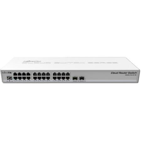 MikroTik Cloud Router Switch CRS326-24G-2S+RM 800MHz CPU, 512MB, 24xGLAN, 2xSFP+cage, ROS L5, PSU,1U Rackmount, CRS326-24G-2S+RM