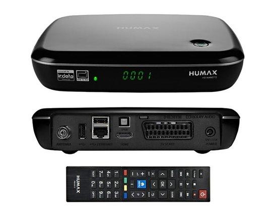 HUMAX NANO T2 PŘIJÍMAČ HEVC HBBTV USB RC - NANO T2
