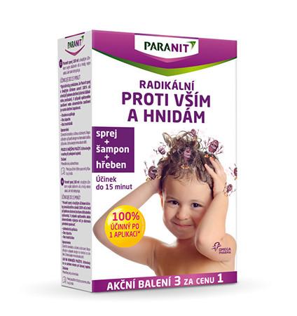 Paranit sprej 100 ml + hřeben + šampon 100 ml dárková sada