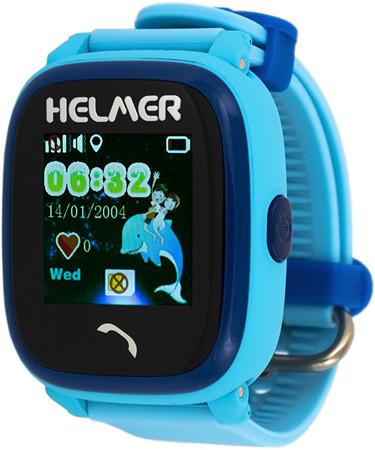 HELMER Chytré dotykové vodotěsné hodinky s GPS lokátorem LK 704 modré