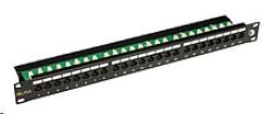 Solarix Patch panel 24 x RJ45 CAT6 UTP s vyvazovací lištou černý 1U, 24000341