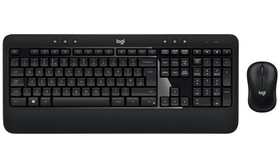 Logitech set klávesnice s myší ADVANCED Combo/ bezdrátový / 2,4Ghz / USB přijímač / CZ + SK / černá, 920-009086