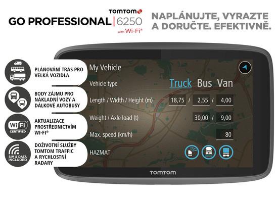 Navigace TomTom GO Professional 6250 EU, LIFETIME mapy - 1PL6.002.12