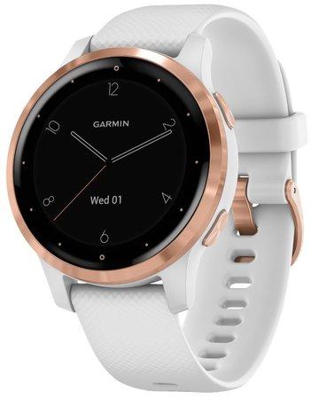 GARMIN GPS multisportovní hodinky vívoactive4S RoseGold/White Band - 010-02172-23