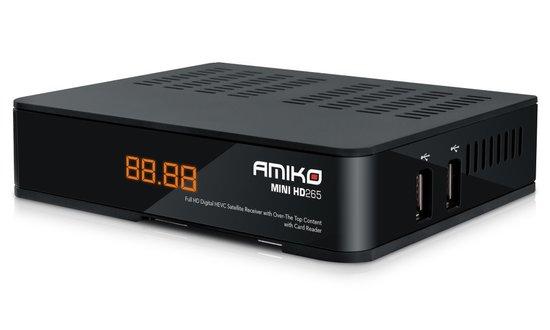 AMIKO DVB-S2 přijímač Mini HD265/ Full HD/ UNI čtečka/ H.265/HEVC/ CX/ IR/ EPG/ TimeShift/ HDMI/ 2x USB/ LAN/ černý - DBSAMHC0102