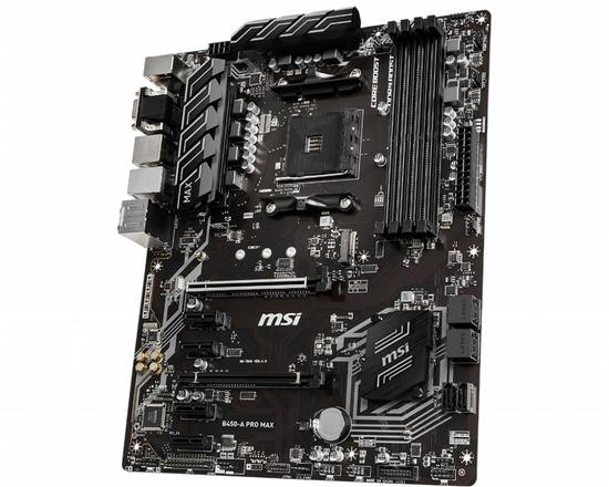 MSI B450-A PRO MAX, AM4, DDR4, 1 x M.2 slot, 6 x SATA 6Gb/s, VGA, HDMI, DVI-D, B450-A PRO MAX