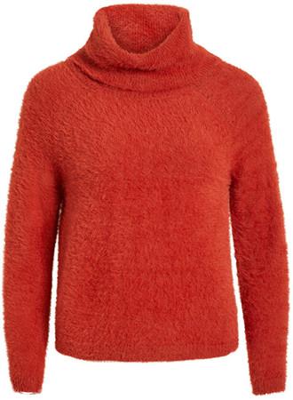 Vila Dámský svetr VIALINJA KNIT L/S TOP/KI Ketchup L