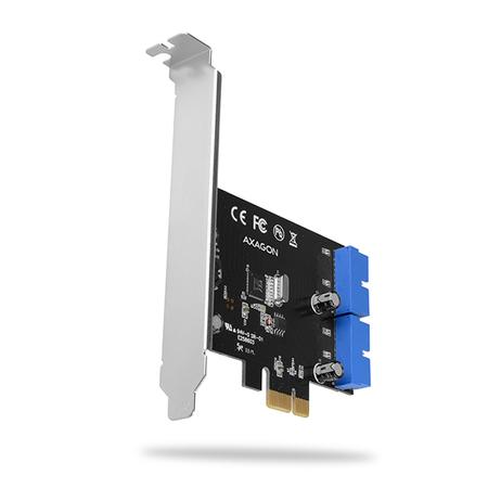 AXAGON PCEU-034VL, PCIe řadič, 2x interní 19-pin USB 3.2 Gen 1 port, UASP, vč. LP - PCEU-034VL
