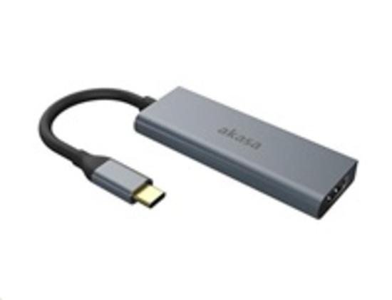 AKASA adaptér 4-In-1 USB Type-C na HDMI 4K@30Hz, USB Type-C a USB-A - AK-CBCA19-18BK
