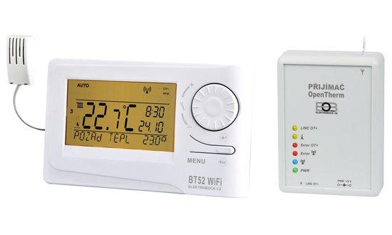 ELEKTROBOCK BT52 WIFI Bezdrátový programovatelný regulátor, OpenTherm+ (OT+) komunikace - BT52 RF WIFI