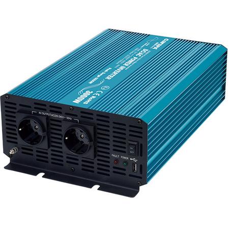 Měnič napětí Carspa P3000U-12 12V/230V+USB 3000W, čistá sinusovka