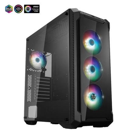 FSP/Fortron ATX Midi Tower CMT520 PLUS black, průhledná bočnice, 4 x A.RGB LED 120 mm ventilátor - POC0000060