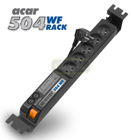 19" napájecí panel ACAR 504WF/3m 5x230V BK, 8595589896073