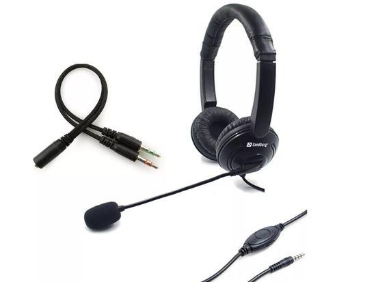 Sandberg PC sluchátka MiniJack SAVER USB headset s mikrofonem, černá