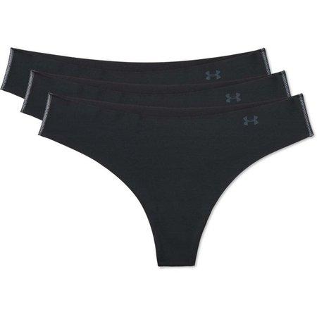 Under Armour Dámská tanga PS Thong 3Pack black L, Černá - 1325615-001-L