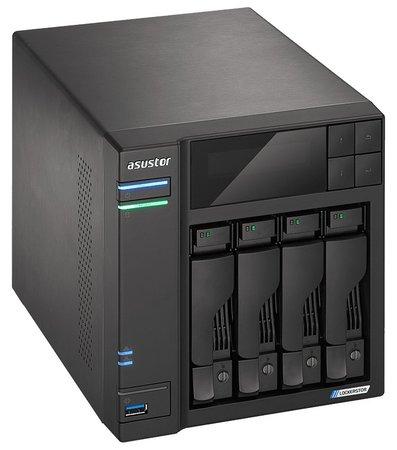 Asustor NAS AS6604T / 4x 2,5"/3,5" SATA III/ Intel Celeron J4125 2.0 GHz/ 4GB/ 2x 2.5GbE/ 3x USB 3.0/ HDMI+IR, AS6604T