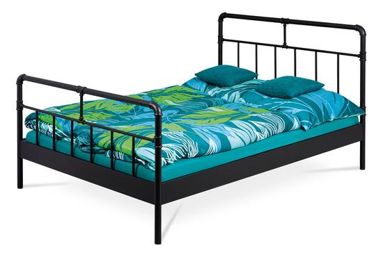 Autronic BED-1922 BK Postel dvoulůžková, 140x200 cm, kovová, černý matný lak Autronic